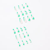 Uñas postizas francesas de bambú verde, para usar arte de uñas, uñas postizas terminadas, parche de arte de uñas, pieza de uña, pieza de uña removible｜365nails