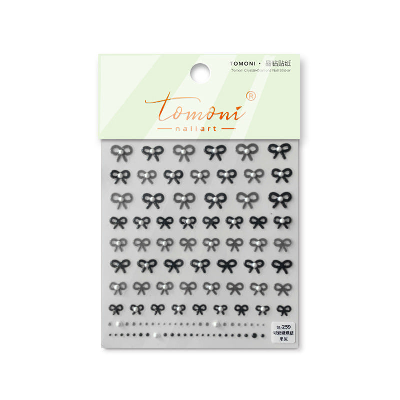 Jelly Crystal Bows – Minimalist Nail Art Set