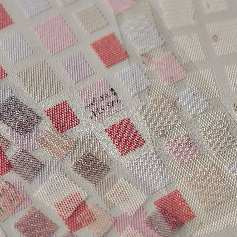 Pastel Checkered Square: "Vintage Gingham Plaid" – 5D Embossed Nail Sticker