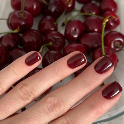 Factory direct sales of 24 pieces of manicure classic solid color wearable nail film short wearable removable nail film wholesale｜365nails