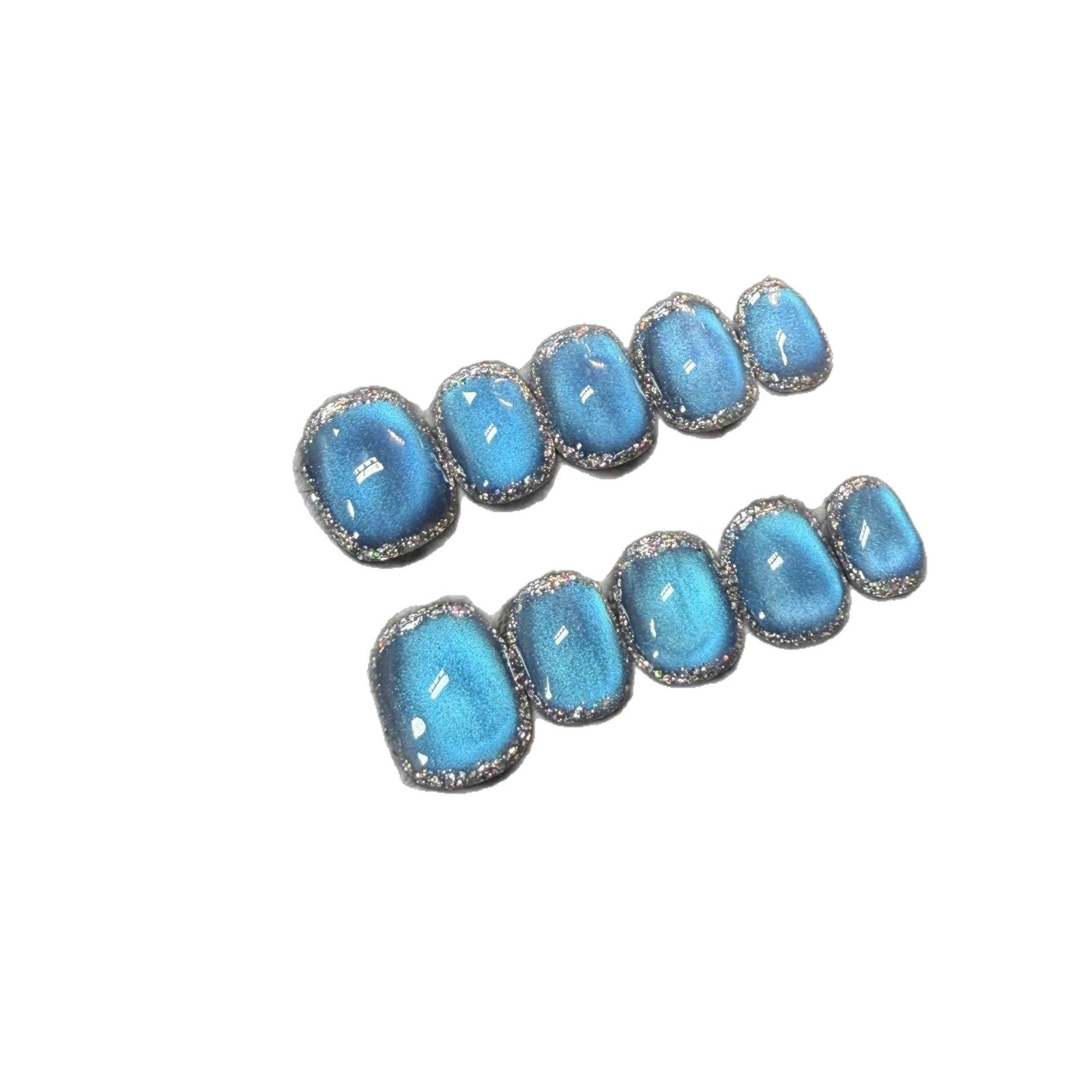 365nails: "Blue Moon Shadow" – Cat Eye Handmade Square Nails