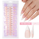 Nail tips French press on nails, simple long ladder manicure removable fake nails 120 pieces, prefabricated nail wholesale