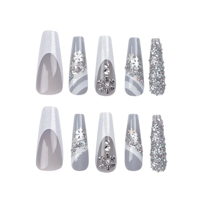 New Christmas Wear Nail Nail Art Finished Product Wholesale  Special for Flash Diamond False Nail Patch Removable｜365nails