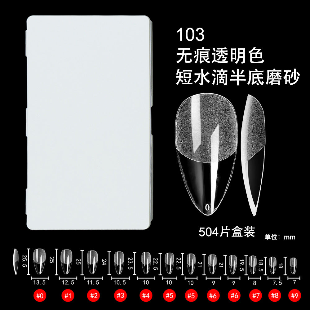 Nail Tips nail pads are light and seamless 504 pieces of porcelain white boxed semi-matte, free of engraving and grinding, press on nails pads, patches, fake nails.