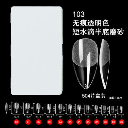 Nail Tips nail pads are light and seamless 504 pieces of porcelain white boxed semi-matte, free of engraving and grinding, press on nails pads, patches, fake nails.