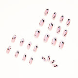 Combinação simples de cores creme azul e branco, pressione para aplicar unhas postiças acabadas, peça removível para unhas ｜ 365nails