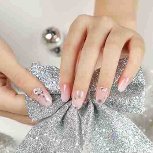 Christmas press on nails snowflake love snowman manicure short almond bow  long nail wholesale｜365nails