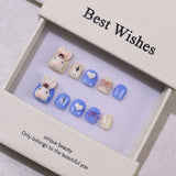 New handmade press-on nails cute cartoon fake nail flakes 3-12 years old