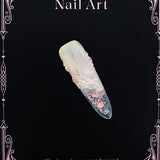 Blending gravel lace hand-painted four-finger quicksand hand-twisted piercing sweet style press on nail
