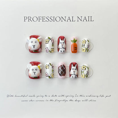 handmade press on nails Psychedelic Empress Dowager Silver White Silver Flash Spice Girl Nail Art  Long Tip Nail Type | 365nails
