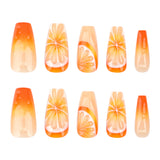 Pequena manicure 3D de frutas frescas laranja mudança gradual laranja mais vendida ｜365nails