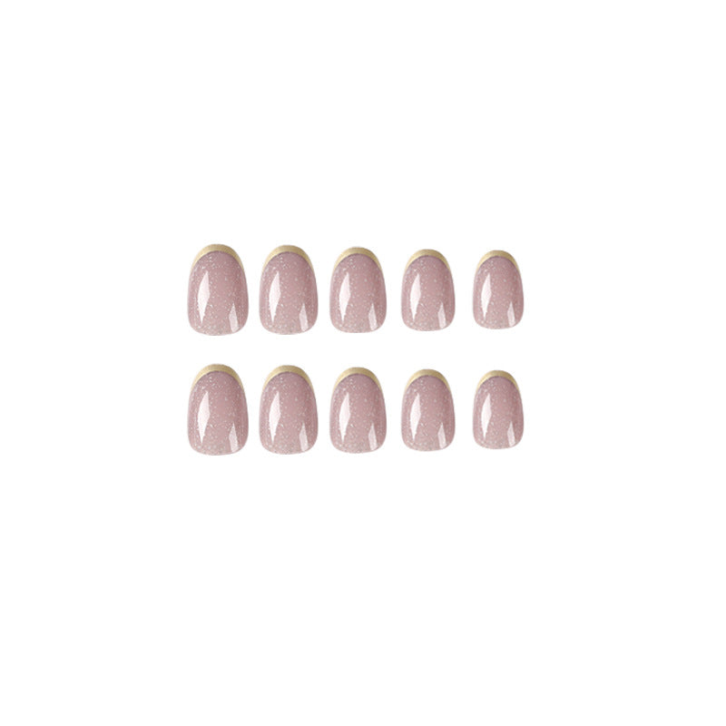 短款亮粉法式金邊 穿戴甲 批發 成品 甲片｜365nails