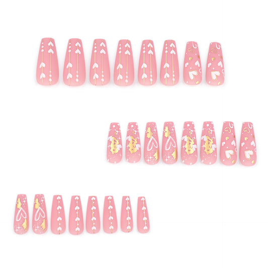 Ballet , hand feel matte bronzing manicure,  love, Xingmang removable  finished product wholesale｜365nails