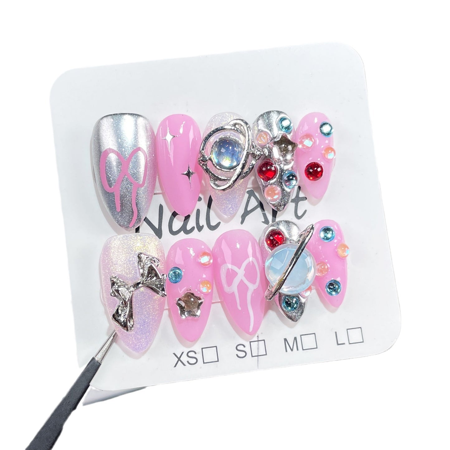 In early autumn,  Barbie Contrasting Colors Aurora Symphony Wearable Handmade False Nails  Nail Patch｜365nails