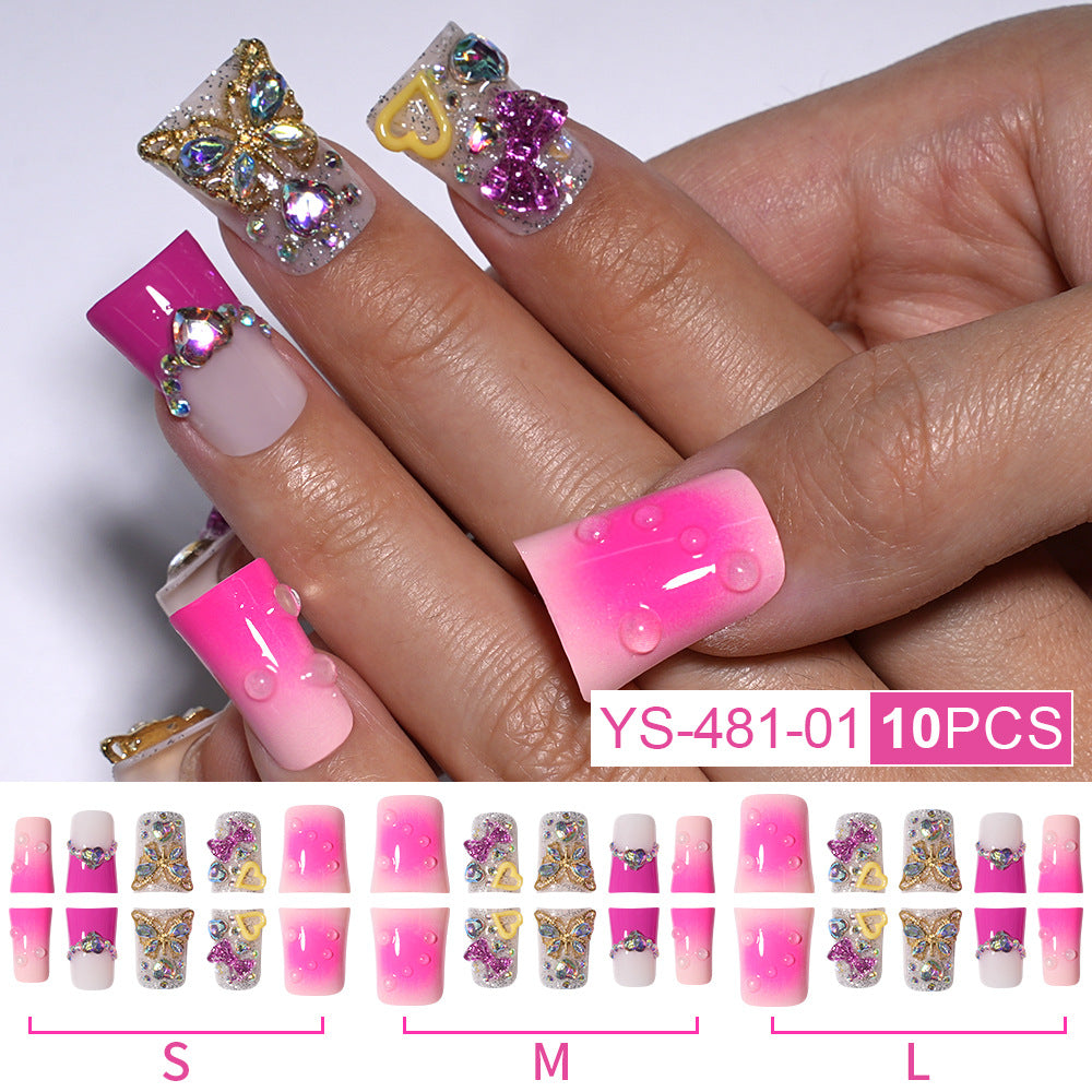 New duck bill nail wearing candy color lollipop duck bill shape  foreign trade hot nail press on nails (MOQ=3)