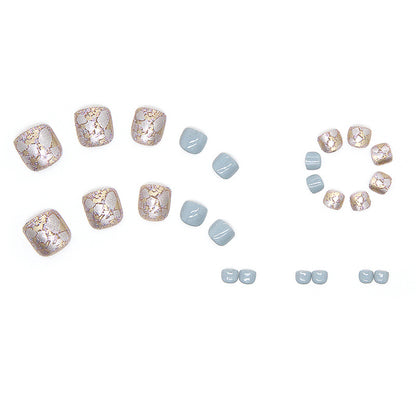 Uñas postizas brillantes en azul lago, para verano, para usar en la punta, producto terminado al por mayor | 365nails