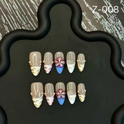 365nails : « Envoûtement velours » — ongles press-on forme coffin faits main, cœurs 3D et effet chrome