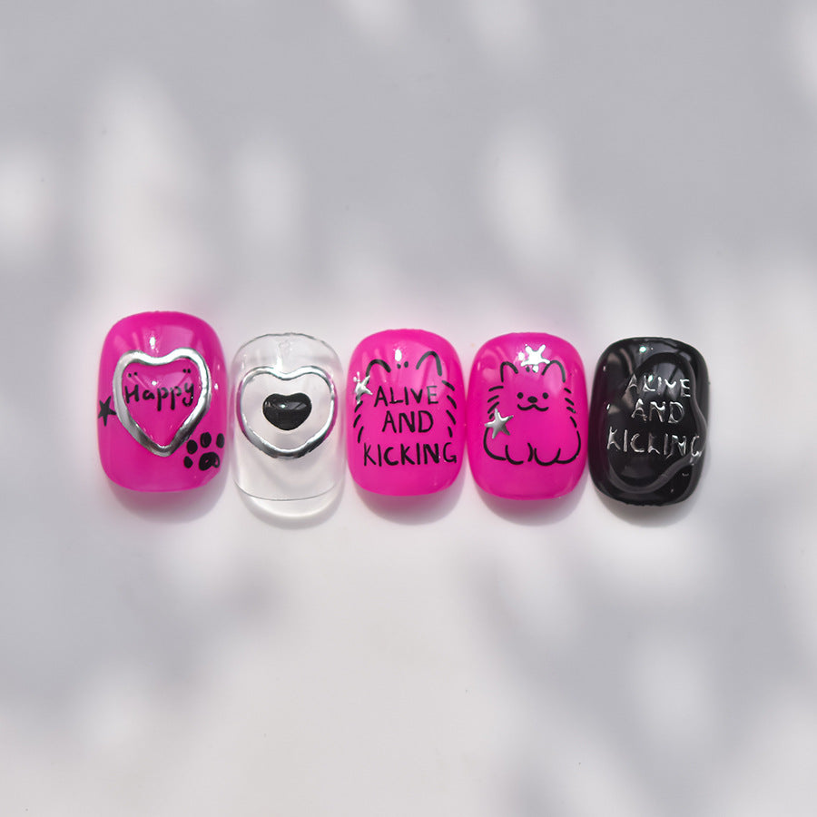 3D Embossed Nail Stickers – Pet & Heart Collection