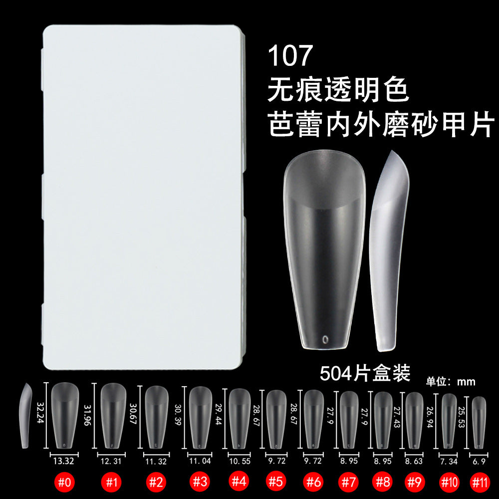 365nails 504 PEÇAS Unhas Postiças Meio-Fosco Seamless | Kit de Extensão de Unhas Ultrafinas com Vários Formatos