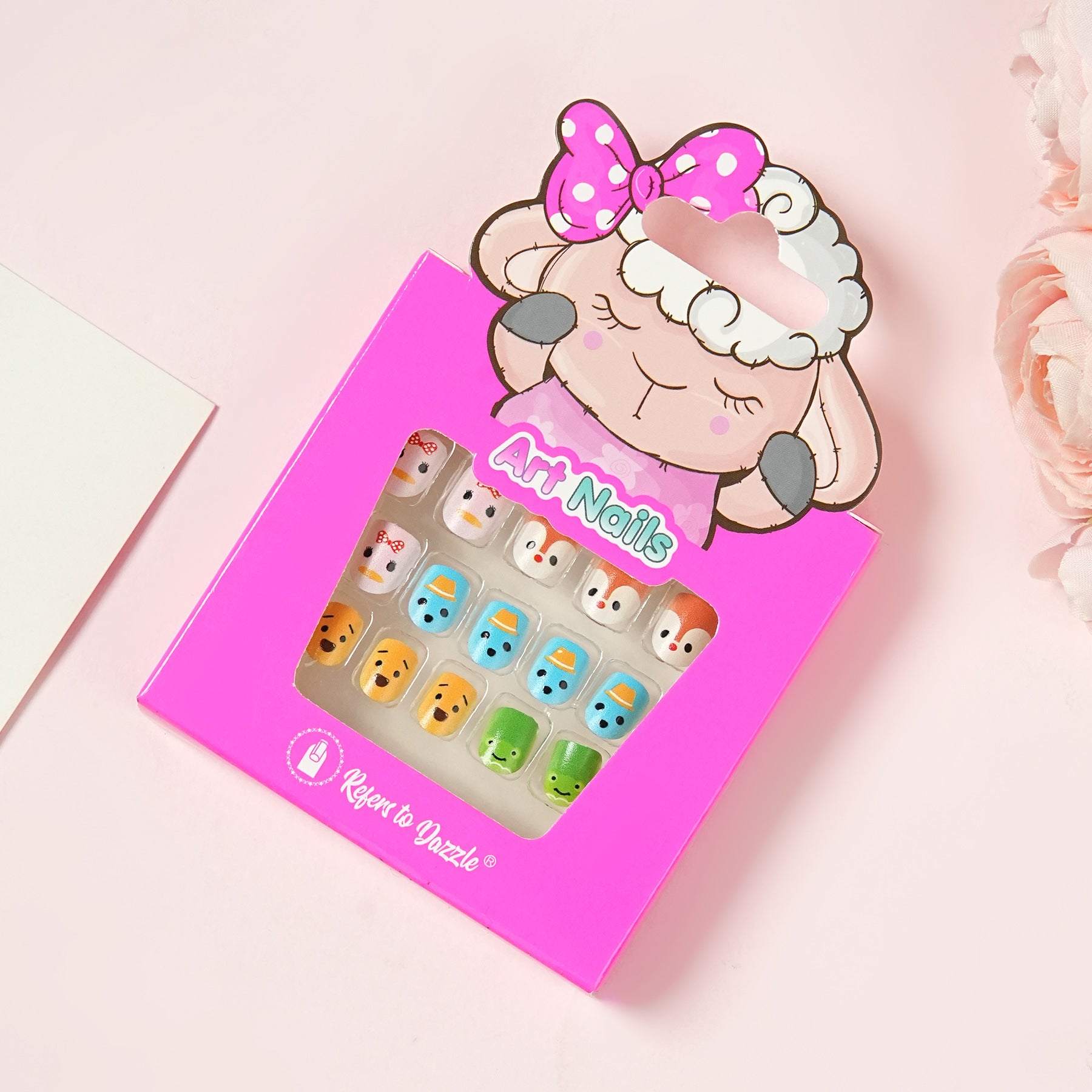 Kids press-on nails 24 nails cute special children's decoration show 3-6 years old