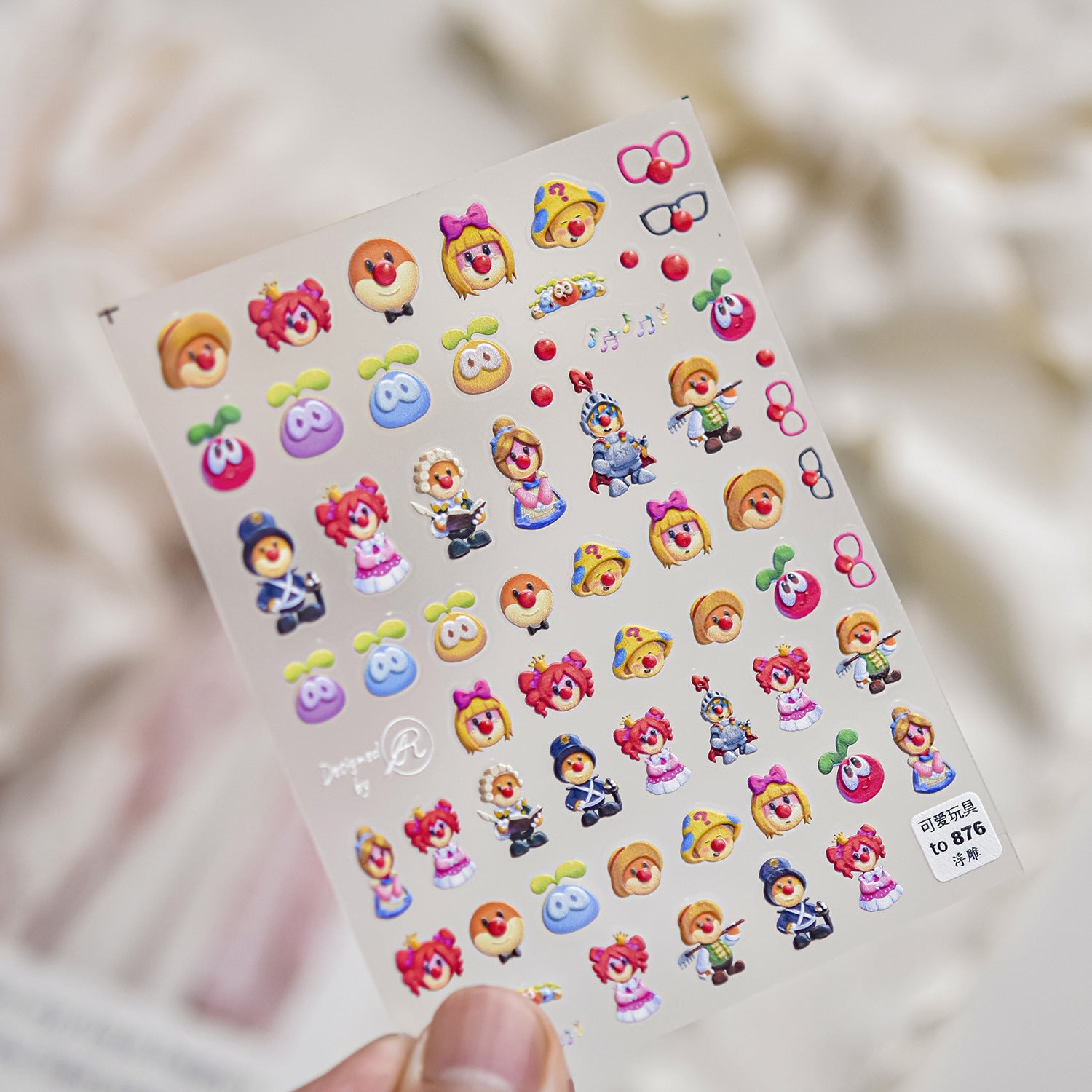 Luxury Teddy Bear: "Big Head Teddy" – 3D Embossed Nail Sticker