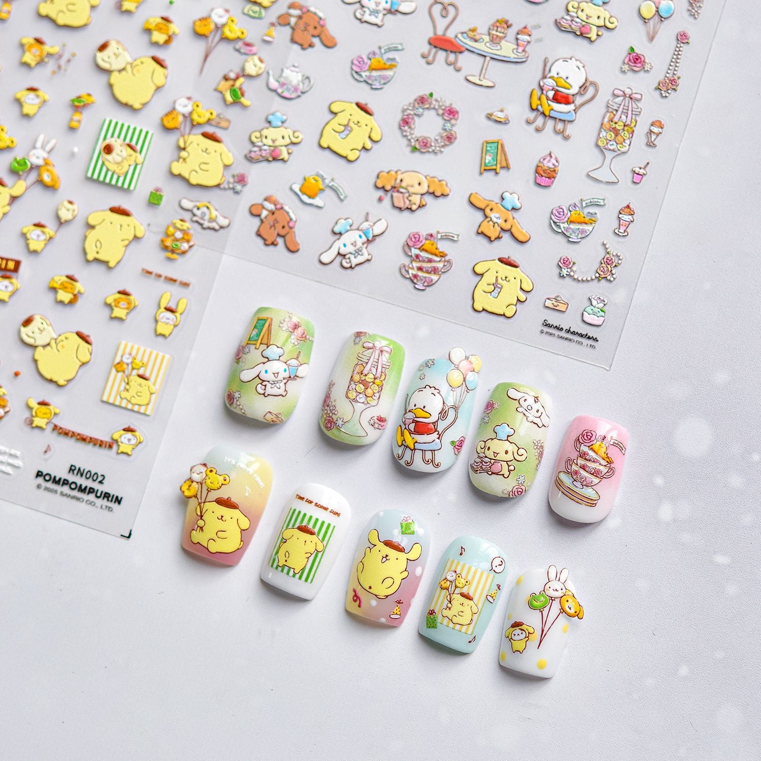 Sanrio Character Collection: "Kawaii Friends" – 3D Embossed Nail Sticker