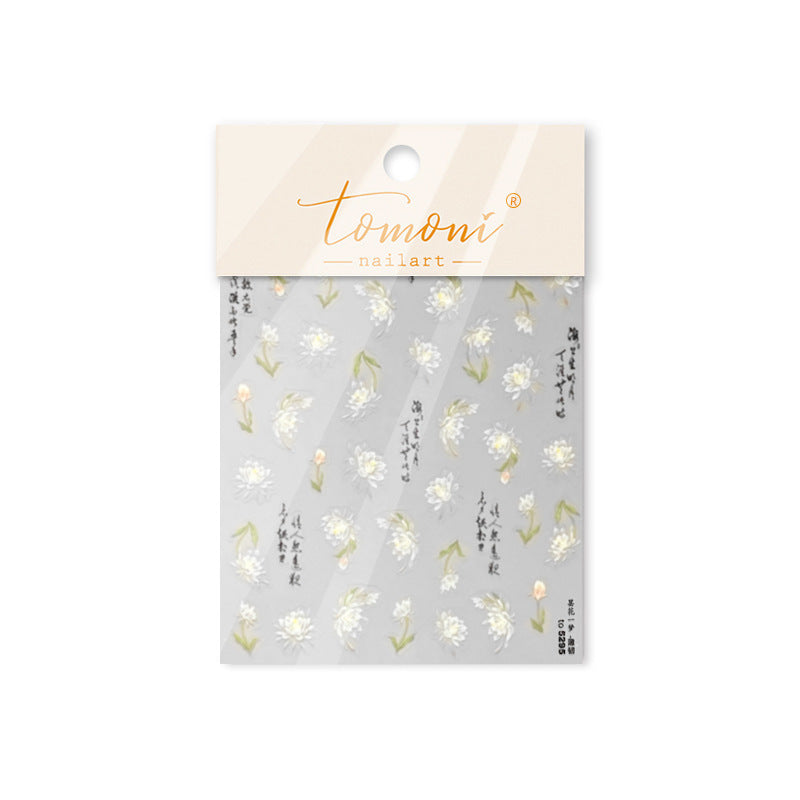 Goldfish Collection: "White Koi" – 3D Embossed Nail Sticker