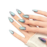 Aurora Starburst Gradient Blue Purple Press On Nails