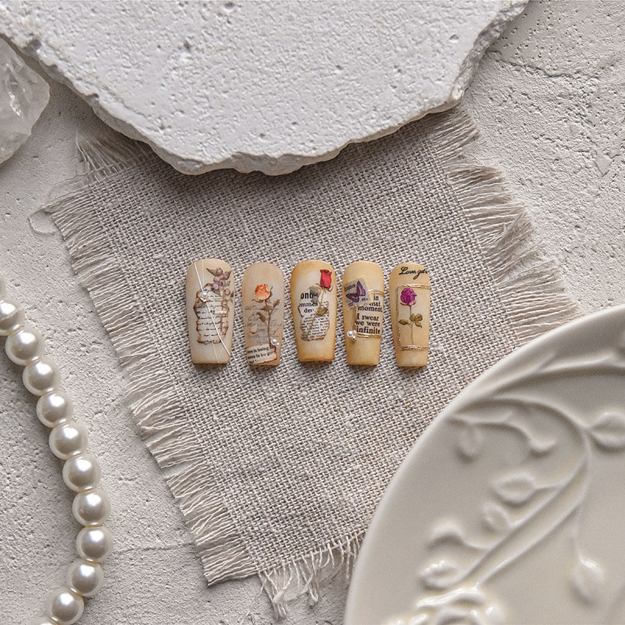 Vintage Teddy Bear Journal – Sweet Nostalgic Nail Art Stickers