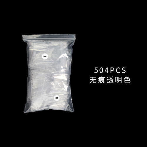 Nail Tips Explosive nail pads 504 pcs bag boxed extended flat head transparent patch manicure XXL semi-sticker denim fake nails wholesale