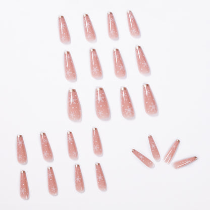 exclusive long ballet nude French wear nail art finished product removable fake nail nail art patch nail piece｜365nails