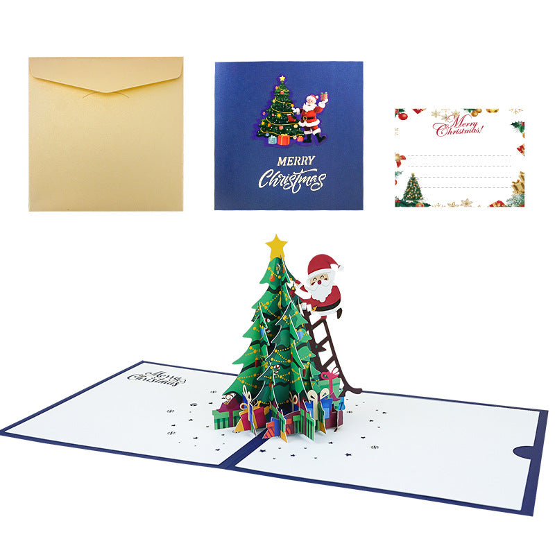 3D three-dimensional Christmas card creative Christmas Eve gift blessing Christmas envelope custom bronzing