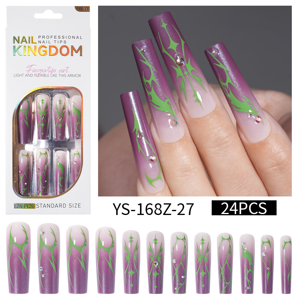 Long press on nails, French versatile patch nail art removable prefabricated fake nail press on nails piece