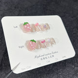 Pure handmade nail three-dimensional strawberry lollipop cute and sweet nail patch detachable nail sticker｜365nails