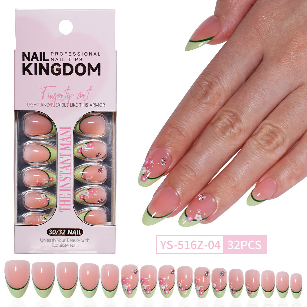 "Spring Daisy French" - Floral 32Pcs Press-On Nails Set