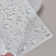 Royal Heart Collection: "Enamel Gold" – 3D Metallic Nail Sticker