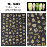 Bronzing glitter christmas nail art sticker flat adhesive snowman christmas DIY nail sticker jewelry DH