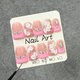 Uñas de pico de pato, dulces uñas francesas grabadas, arte de uñas transparente hielo, puro deseo, alta sensación, uñas postizas hechas a mano, venta al por mayor | 365nails