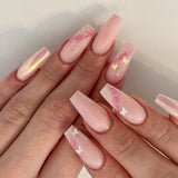 French Nude Whitening nails Art Fake nails Internet celebrities ins Wind press on nails Removable nails Film Finished Product Wholesale｜365nails