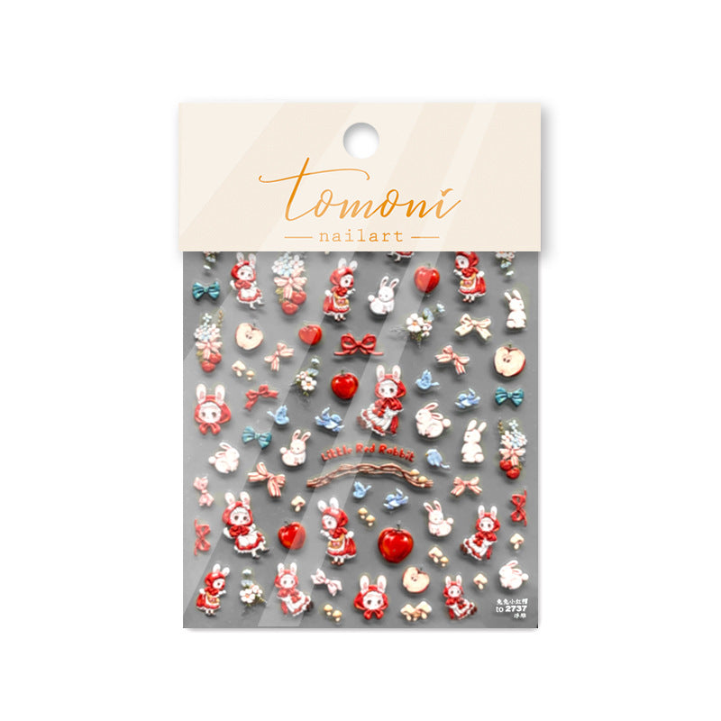 365nails: "kawaii red riding hood bunny" – Nail Art Stickers