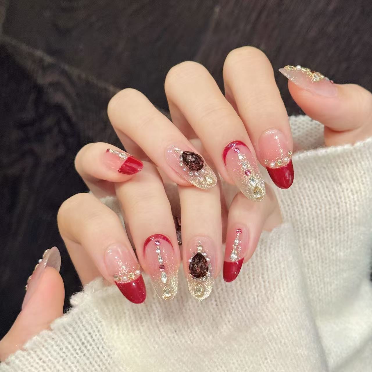 365nails "Ruby Palace" – [Luxo Artesanal] Unhas Stiletto