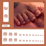 Temperamento francês branco simples, branco, doce, versátil, unhas dos pés removíveis, 24 peças ｜ 365 unhas
