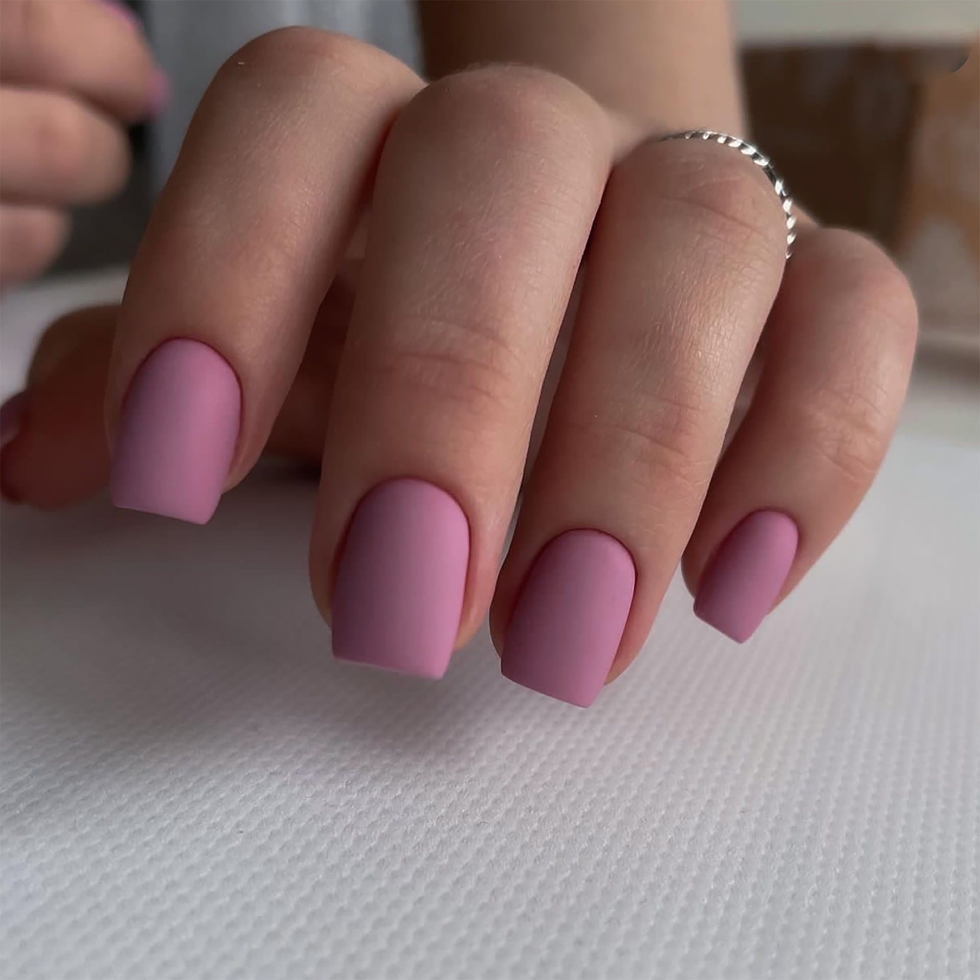 磨砂可拆式單色方形穿戴甲｜365nails