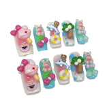 Sweet and cute handmade manicure patch airbrush blush Hawaiian black leather Kitty cat handmade wear armor wholesale｜365nails