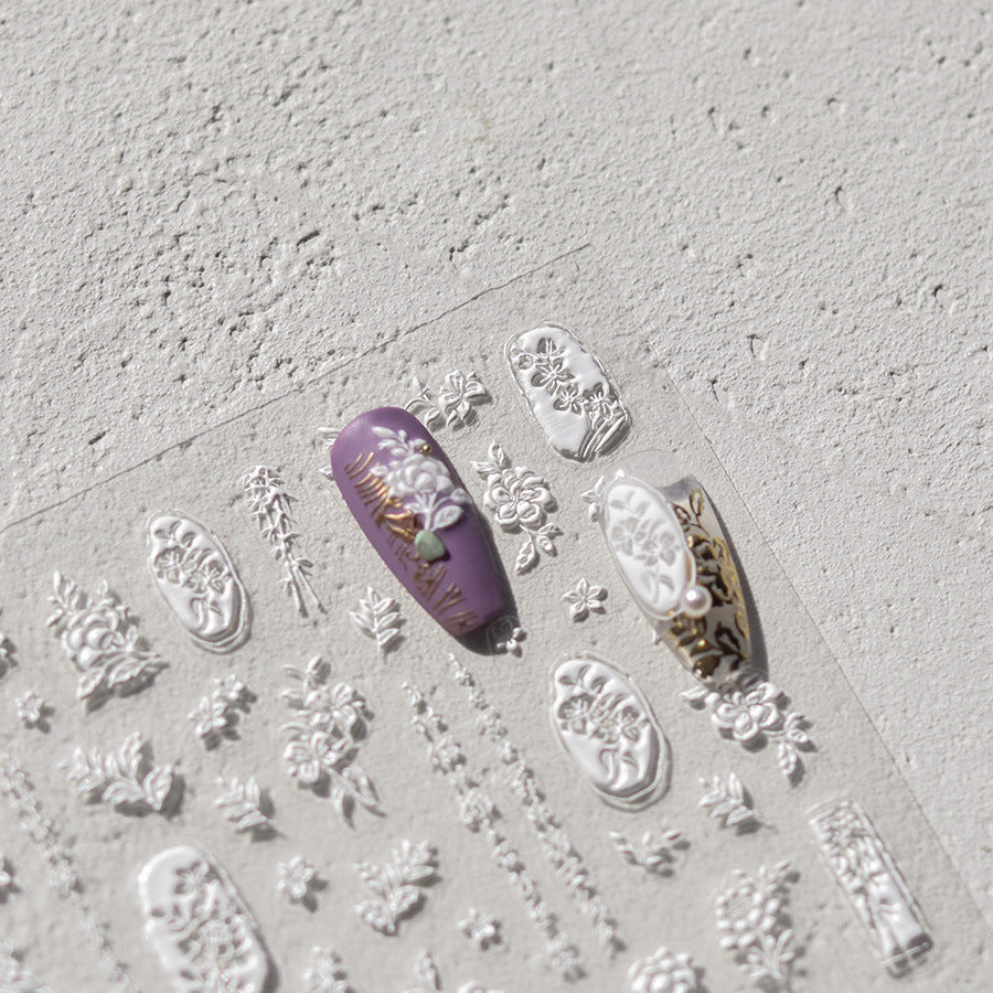 New Gold Foil Floral – Luxe Chinese Style Nail Art Set