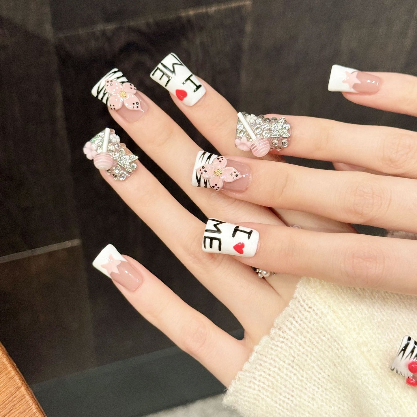 Cherry Love Letter Cute Press On Nails
