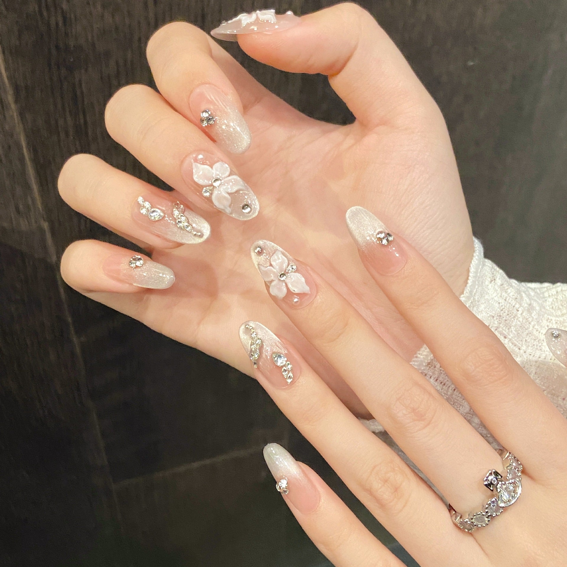 Elemento Serpiente Circón Diamante Avanzado Ojo de Gato Frío Uñas Puras Hechas a Mano | 365nails