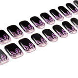 Semi-Cured Gel Nail Strips Halloween Glow Gothic Spiderweb Ghost Design (MOQ=3)