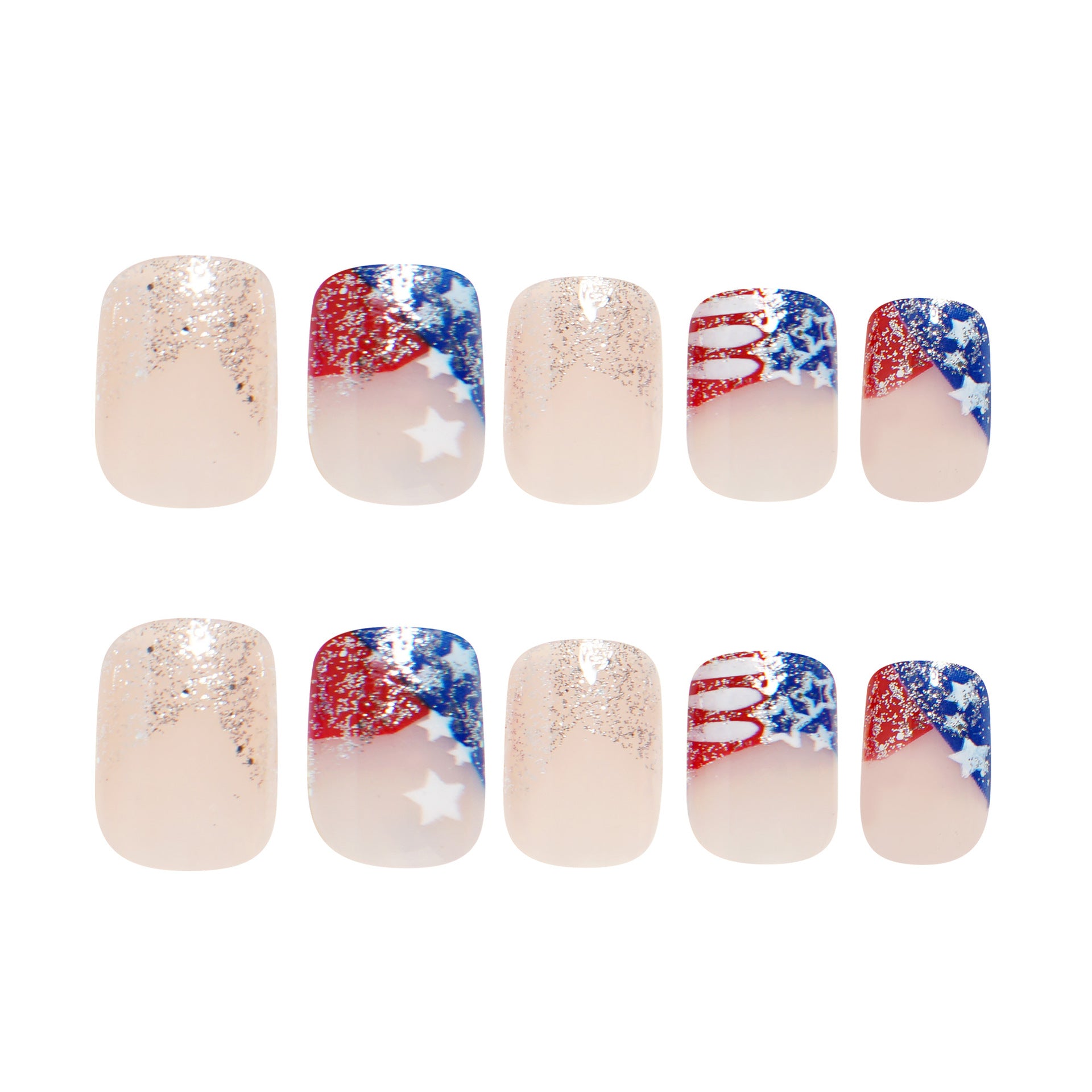 365nails: Independence Day Creative Geometric Press-On Nails