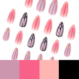 Glossy Nude Square Press On Nails with Silver Glitter Dots